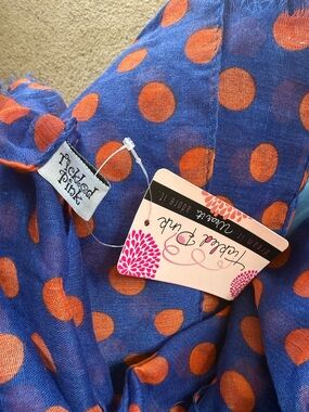 Packed With Polka Blue & Orange Lightweight Scarf by Packed With Polka